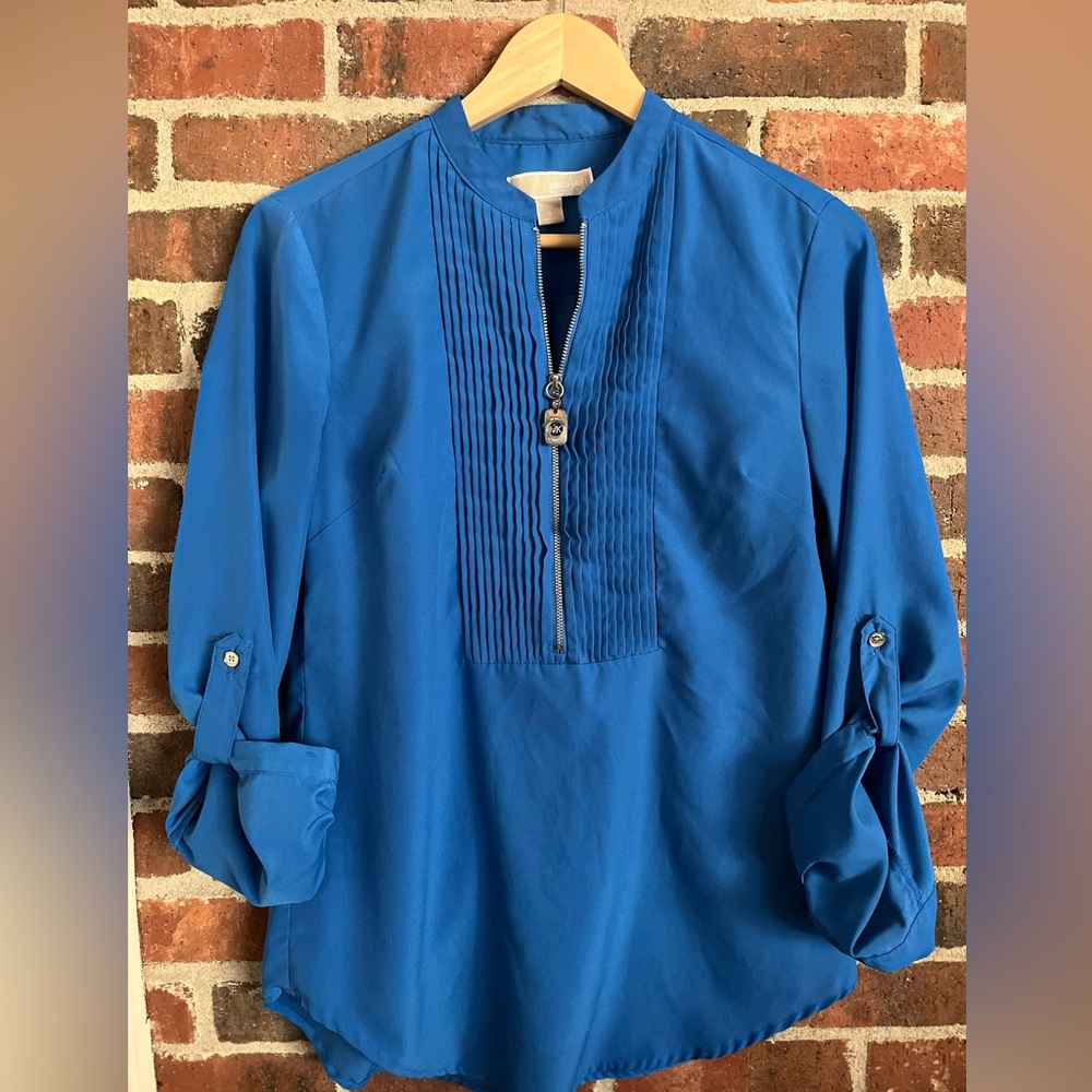 Michael Kors womens zipper blouse shirt S